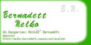 bernadett melko business card